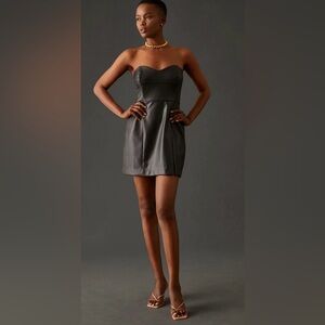 HUTCH✨Anthropologie black vegan leather mini dress Brand new with tags! 27”waist